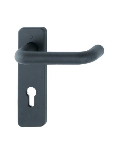 JUEGO MANILLA RECUPERABLE PARIS FS K138/202K NEGRO INTENSO MATE F9005M CON BOCALLAVE HOPPE
