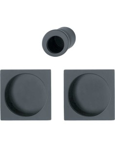 Juego de uñeros en aluminio para puertas correderas, con fijación no visible y dedal para fijar con silicona o adhesivo. Utiliza