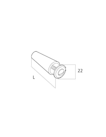 Tope de plástico para lama de persiana enrollable, de 60 mm de largo, con arandela y tornillo de 6 mm de diámetro. Esta longitud