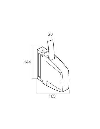 Recogedor de superficie abatible. Se suministra con cinta de 20 mm de ancho. El recogedor se compone de 2 partes que quedan tota