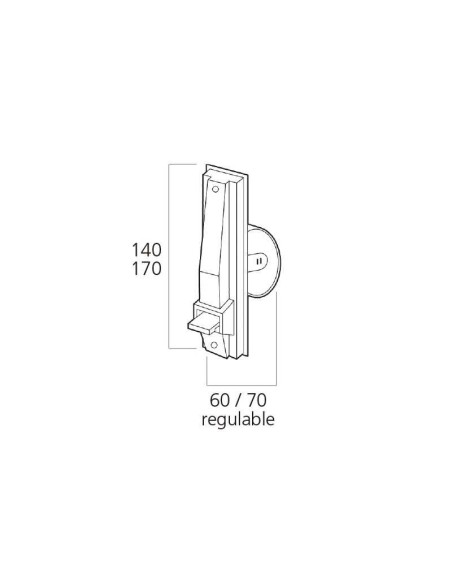 Recogedor de embutir con carro regulable a 5, 6 o 7 cm. Frontal de plástico blanco que no requiere placa embellecedora. Para cin