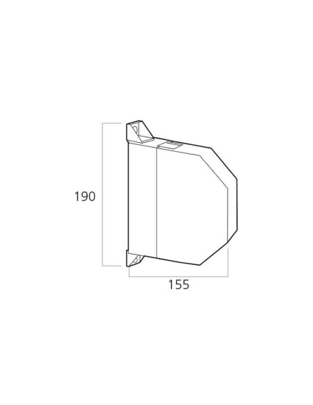 Recogedor de superficie abatible para cinta de 22 mm de ancho. El recogedor se compone de 2 partes: las aletas de los extremos q