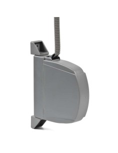 Recogedor de superficie abatible. Se suministra con cinta de 14 mm de ancho de color marrón. Se fija a la pared mediante tornill