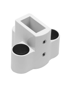 Base para pie de barandilla en aluminio inyectado, con tapones embellecedores. Certificado por Cidemco.