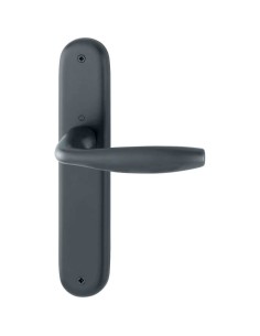 Juego de manillas con placa para puertas interiores verificado según norma DIN EN 1906:37-0140A. Muelle de recuperación, cuadrad