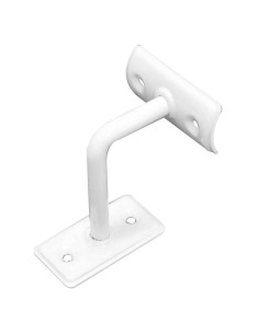 Soporte pasamanos para barandilla realizada en acero pintado con pintura poliester negra. La base plana se fija a la pared media