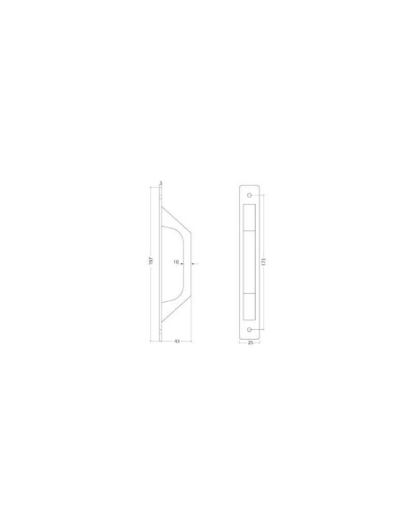 Asa de aluminio extrusionado para puertas y ventanas. Se fija mediante tornillos al perfil de la puerta o ventana. Diseño discre
