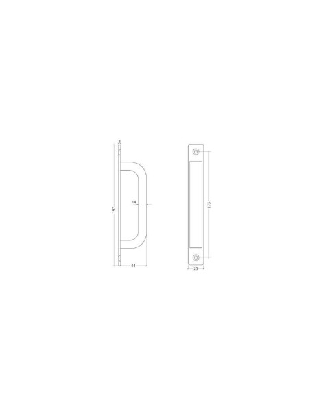 Asa de aluminio extrusionado para puertas y ventanas. Se fija mediante tornillos al perfil de la puerta o ventana. Diseño ergonó