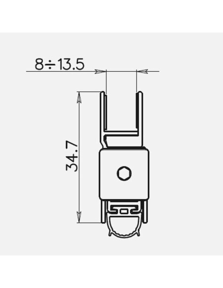 Burlete automático para puertas de cristal de 8, 10 y 13,5 mm. Se instala en la parte inferior del cristal, quedando este embuti