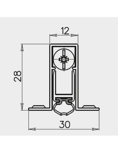 Burlete automático con aislamiento acústico de 39 dB Rw ideal para puertas de madera y acorazadas. El mecanismo puede extraerse 