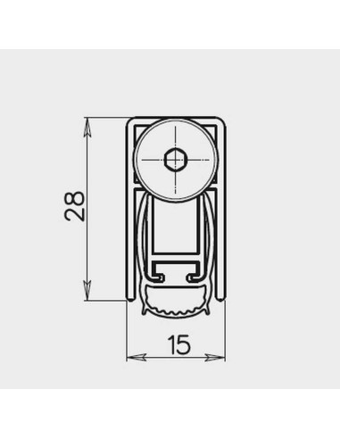 Burlete automático con aislamiento acústico de 51 dB Rw. Ideal para puertas de madera y acorazadas. El mecanismos puede extraers