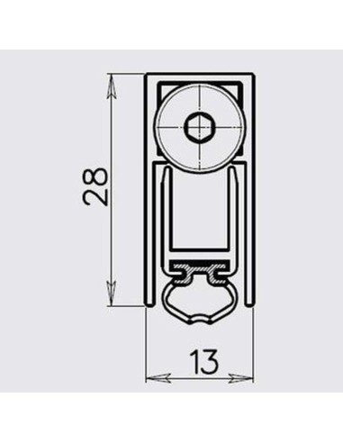 Burlete automático con aislamiento acústico de 28 dB Rw ideal para puertas de madera y acorazadas. El mecanismo puede extraerse 