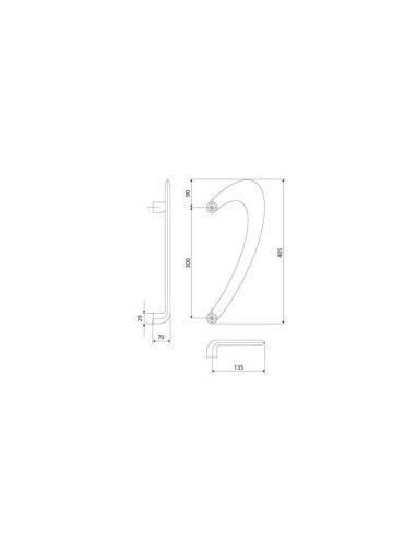 Juego de tiradores para puerta de entrada de edificios de pública concurrencia y establecimientos comerciales. Sistema de fijaci