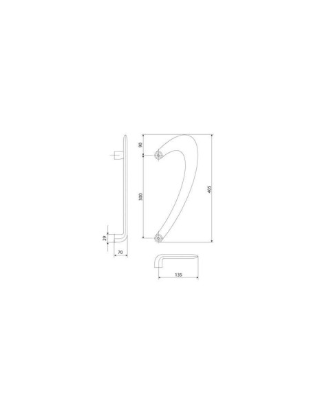 Juego de tiradores para puerta de entrada de edificios de pública concurrencia y establecimientos comerciales. Sistema de fijaci