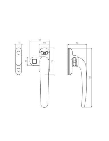 Cierre de presión reversible con rodillo. Posibilidad de múltiple posicionamiento gracias a los distanciadores simétricos que pe