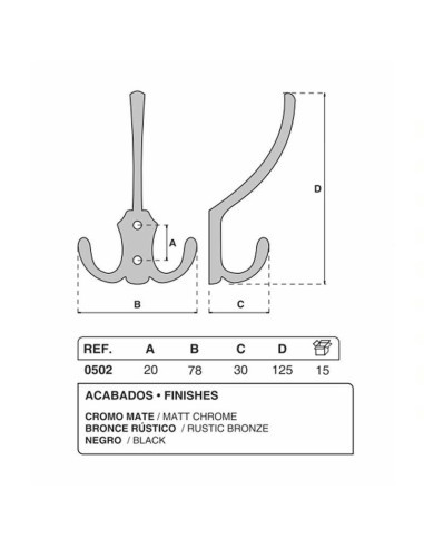 Colgador de pared triple
