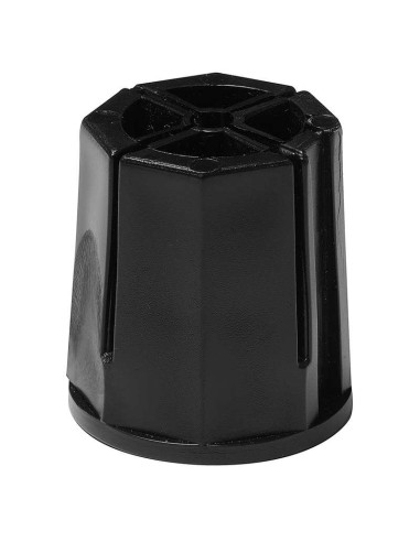 Contera de plástico de 40 mm de diámetro, 45 mm de largo, sin espiga para eje de 42 mm.