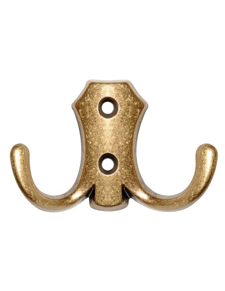 Gancho doble que actúa como percha para chaquetas, abrigos, bolsas o sombreros. Permite colgar varias prendas. Facilita el orden