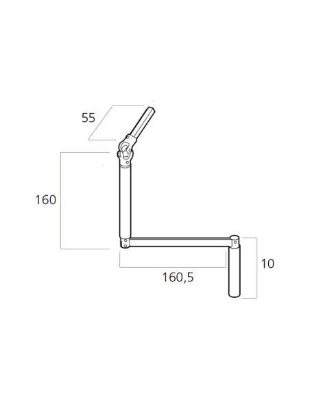 La manivela articulada, también denominada plegable o con codo se utiliza para abrir y cerrar toldos enrollables. Se compone de 