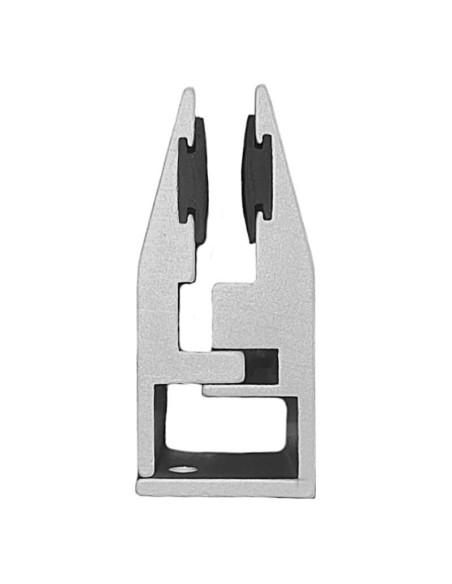Pinza fijacristales recta regulable, realizada en aluminio extrusionado para vidrio de 6 y 8 mm máximo. Ideal para instalación d