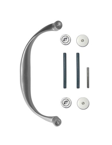 Juego de tiradores de aluminio, ambidiestro para puertas de aluminio, madera o vidrio. Ideal para puertas de portal de fincas o 