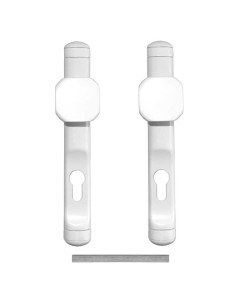 Pomo recuperable con placa, bocallave a 85 mm y cuadradillo de 8 x 100 mm que permite su instalación en puertas de hasta 60 mm d