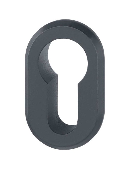 Pareja de bocallave en aluminio de 46 x 28 mm, para puertas interiores, fijación sin tornillos mediante encaje, adicionalmente p